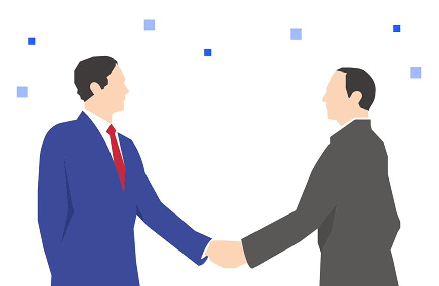 握手をする男性のイラスト